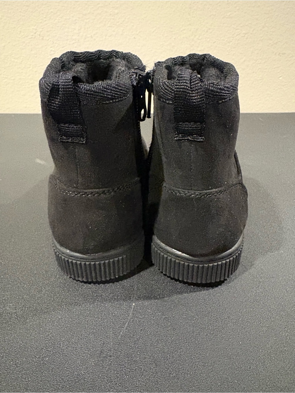 Cat & Jack Girls Arlo Zipper Shearling Style Black Boots Toddler Infant Size 7 - Picture 4 of 10